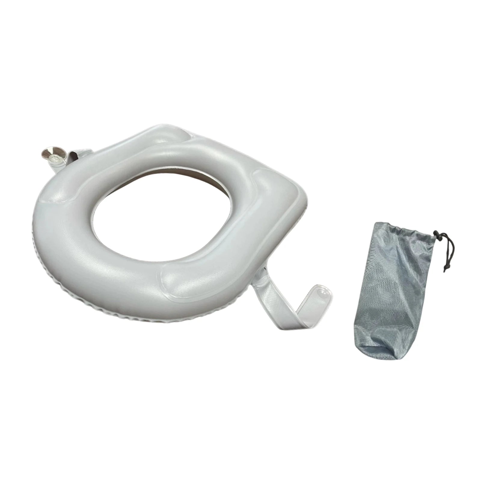 Inflatable Raised Toilet Seat with Suction Cups Portable Comfortable Travel Toilet Cushion for Elderly/Seniors with Storage Bag