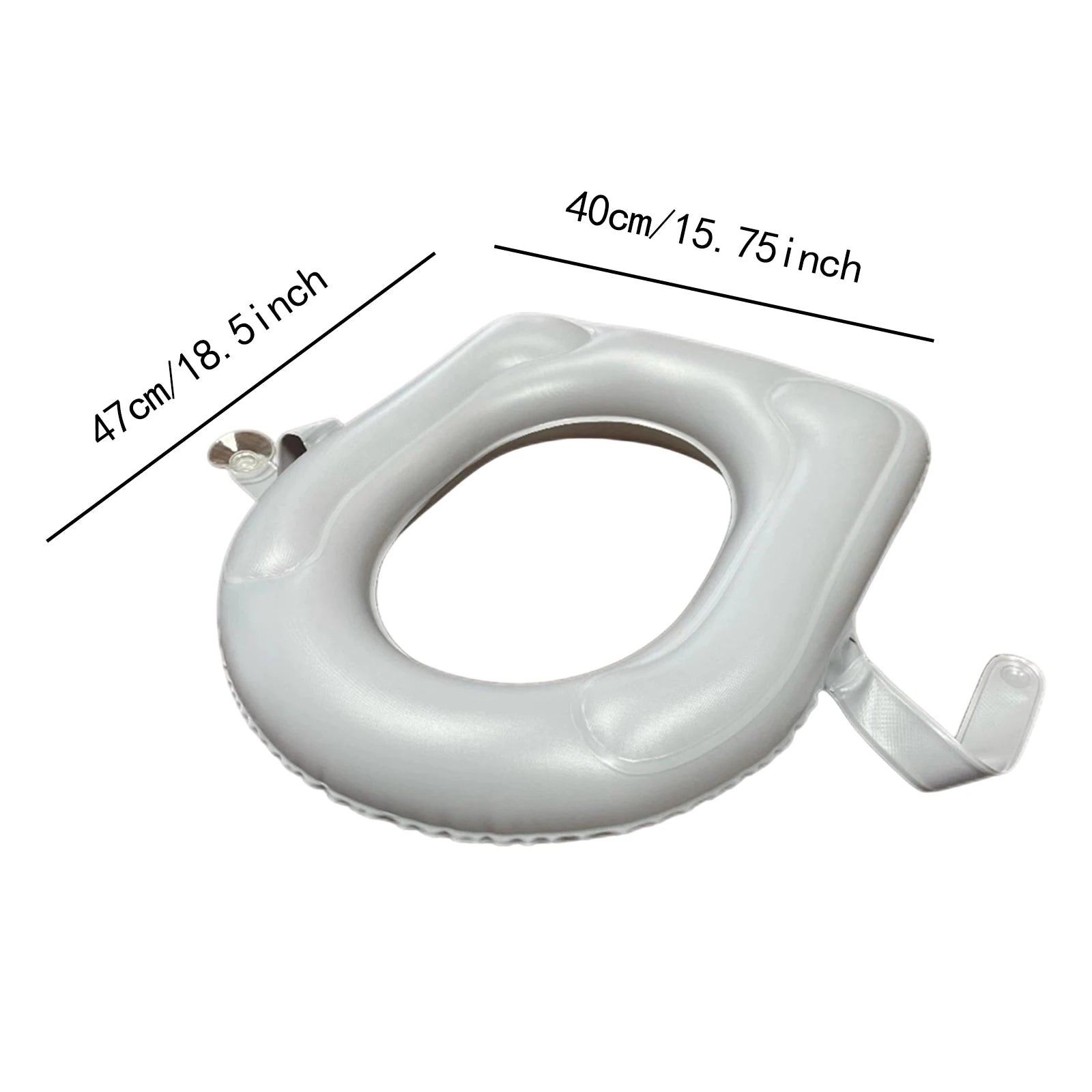 Inflatable Raised Toilet Seat with Suction Cups Portable Comfortable Travel Toilet Cushion for Elderly/Seniors with Storage Bag