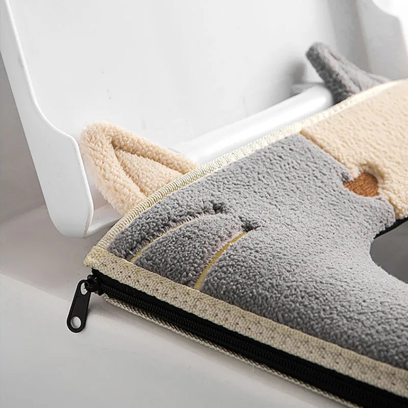 1PC Bathroom Toilet Seat with Handle Closestool Washable Soft Winter Warmer Mat Pad Cushion O-shape Toilet Seat Covers