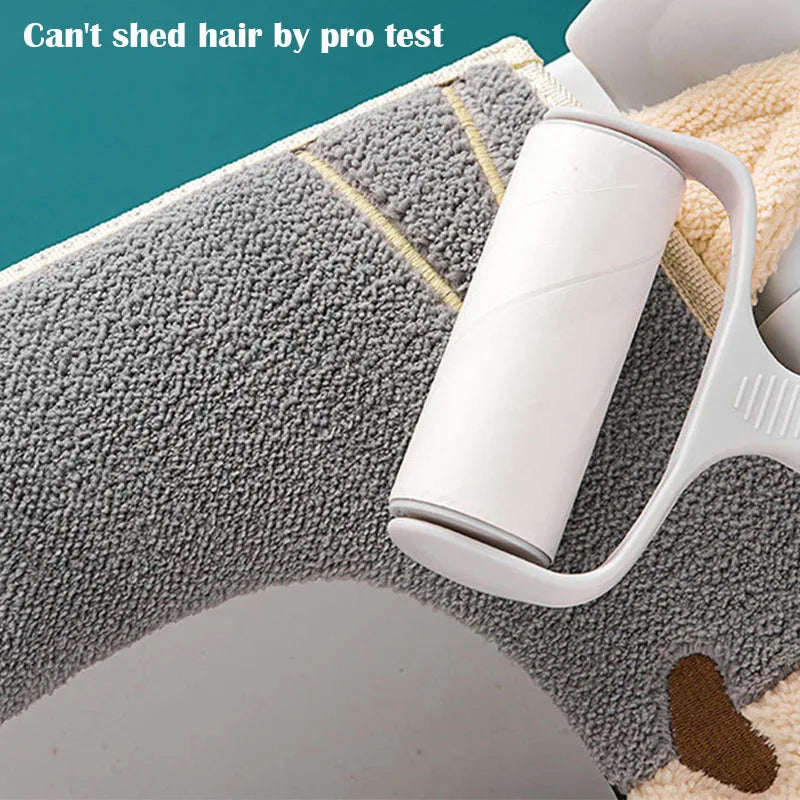 1PC Bathroom Toilet Seat with Handle Closestool Washable Soft Winter Warmer Mat Pad Cushion O-shape Toilet Seat Covers