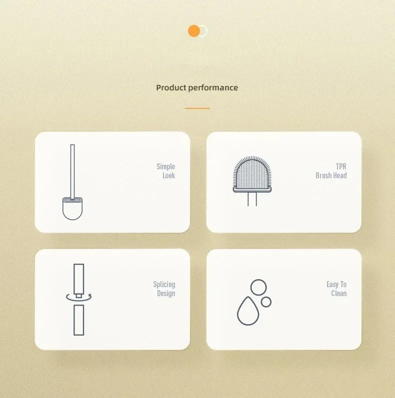 1Pcs Wall-mounted Soft Silicone Drain Toilet Brush With No Dead Ends Removable Handle To Save Space Toilet Cleaning Brush