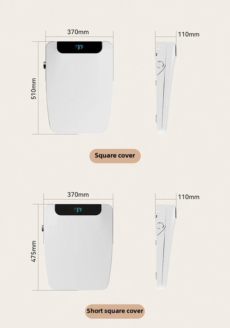 Intelligent Toilet Seat Cover with Electric Flush, Drying, Massage, Full-automatic, Instant-heating for Household Use
