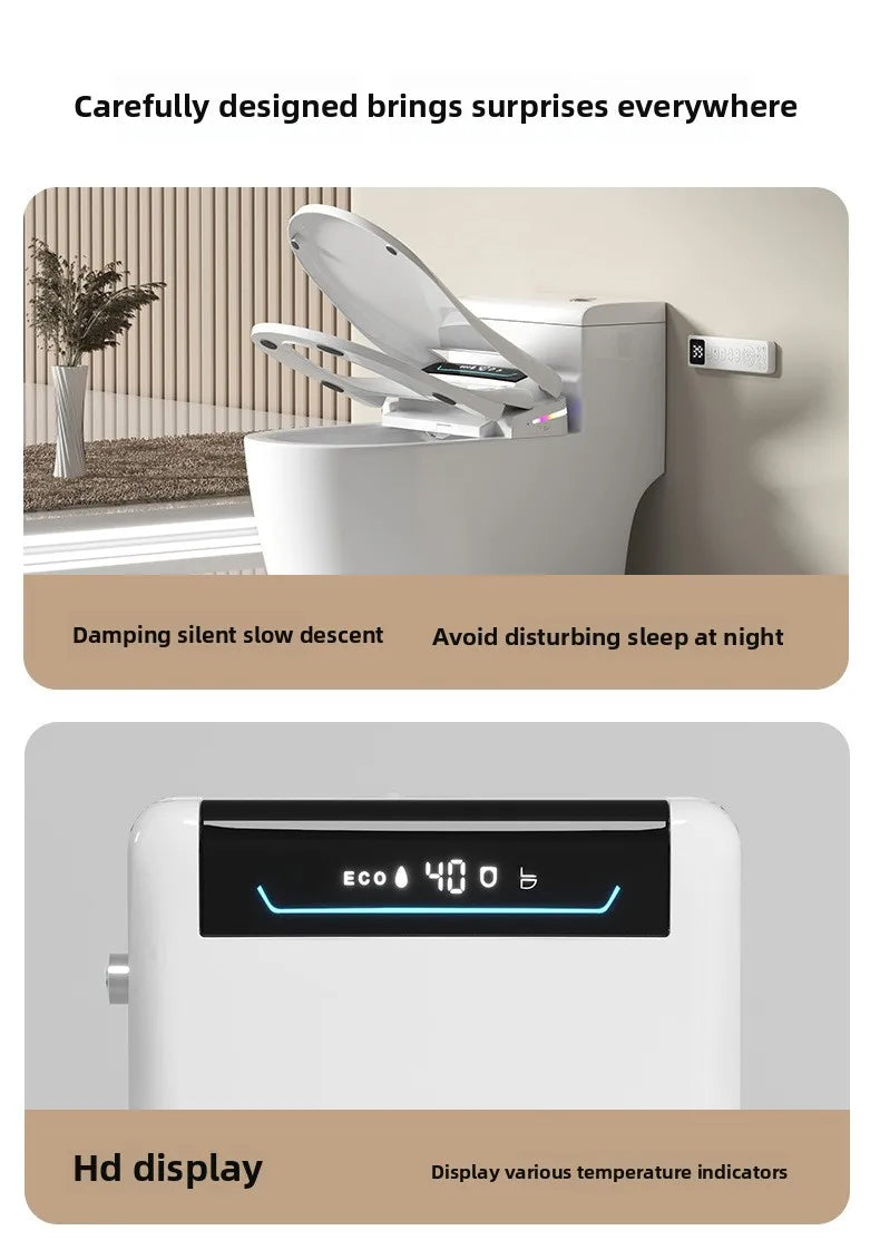 Smart Toilet Seat Cover with Aroma Automatic Flip Voice Control Remote Bidet Wash Dryer