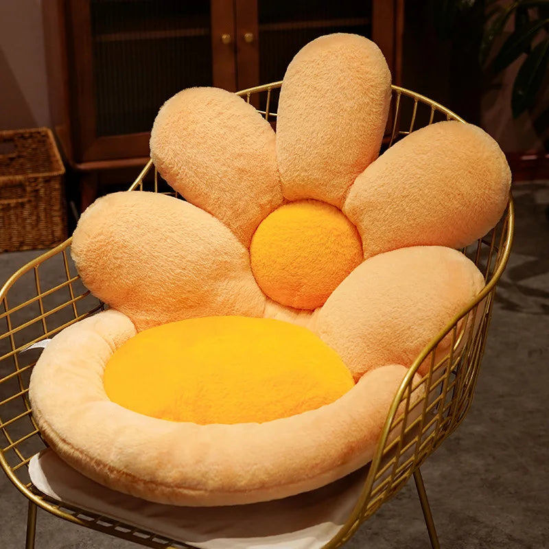 Sun Flower One-piece Seat Cushion, Integrated Seat Cushion, Office Sedentary Chair Cushion, Dormitory Plush Petal Butt Cushion