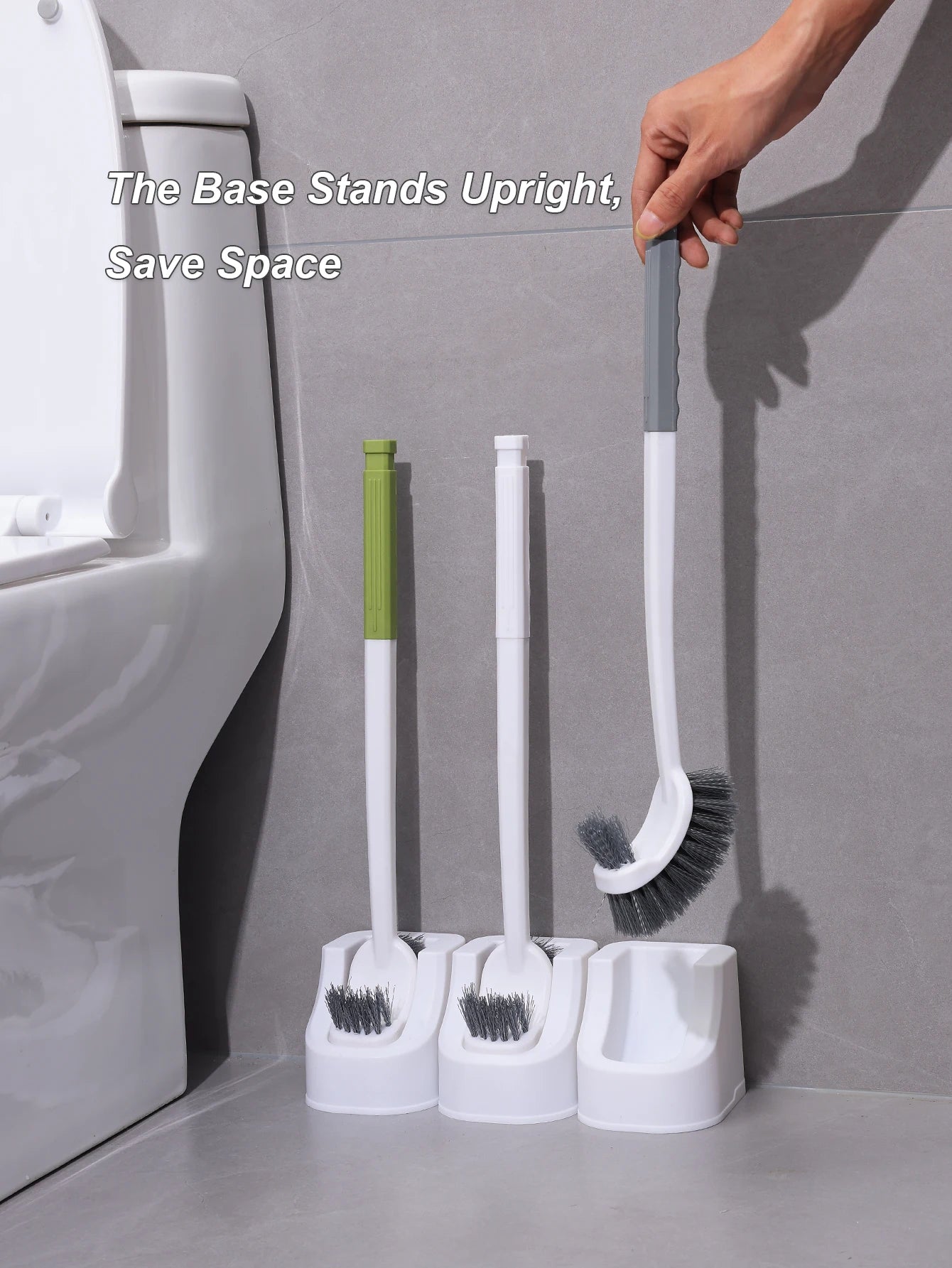 1/2pcs Household Toilet Brush With No Dead Corners No Punching In The Bathroom Wall Mounted Cleaning Brush Set With Base Durable
