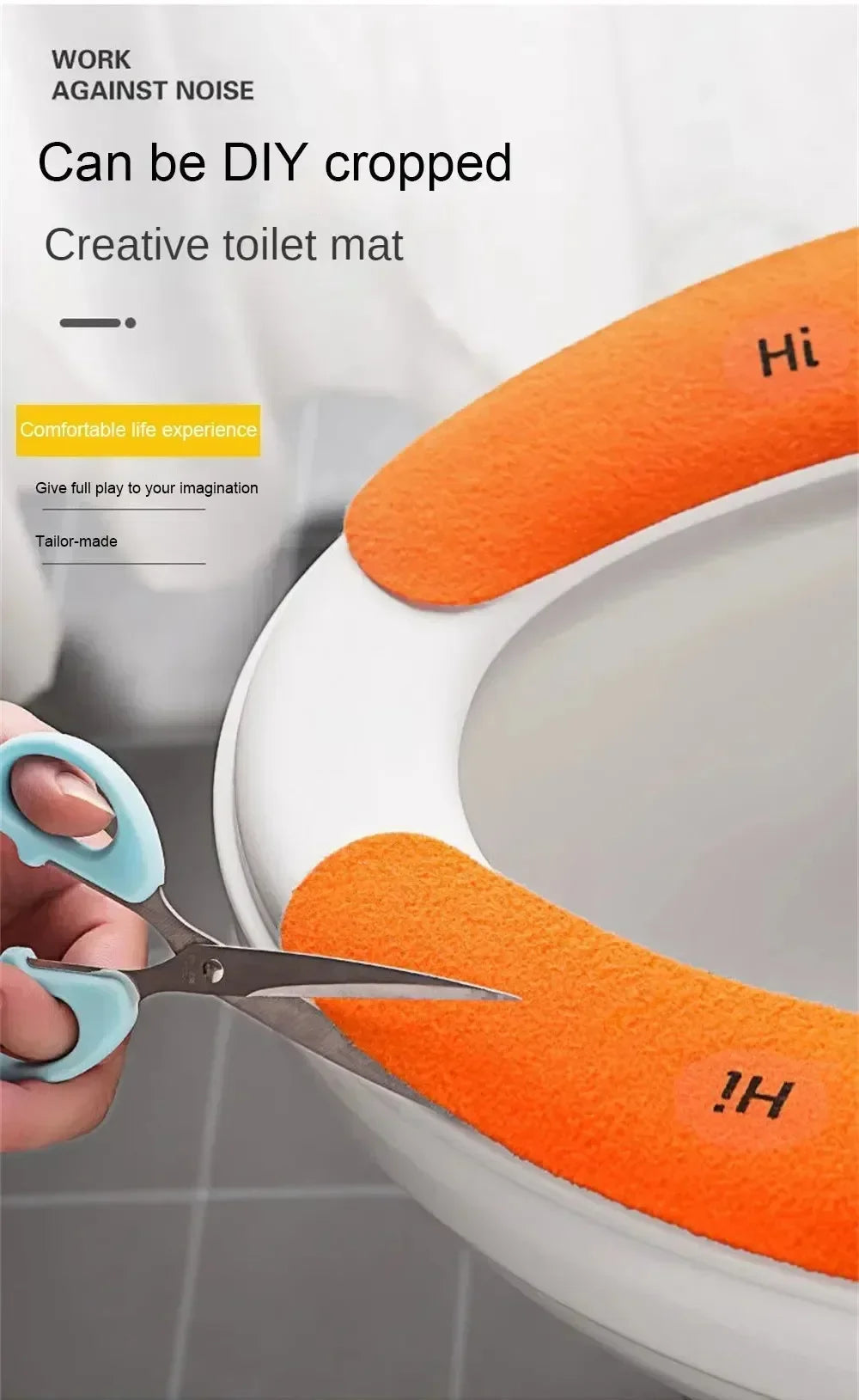 Cute Reusable Soft Thick Sticky Closes Tool Seat Mat 1 Pair Paste Toilet Seat Cover Cartoon Waterproof Bathroom Toilet Seat Pad