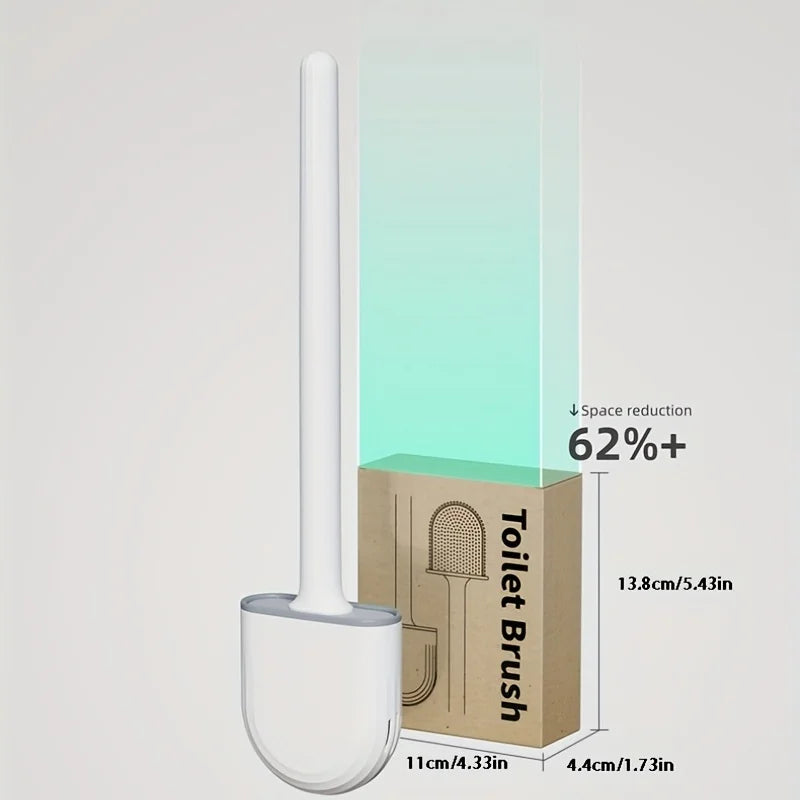 Silicone Soft Hair Without Dead Corner Toilet Cleaning Brush,Wall-mounted Toilet Brush,Bathroom Cleaning Brush,Cleaning Supplies