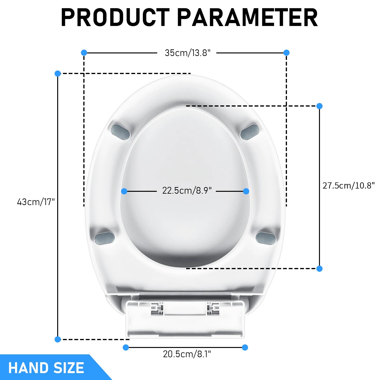 Square Slow-Close Toilet Seat Lid Cover Set Quick Release Thicken Replacement Universal Easy Installation For Home