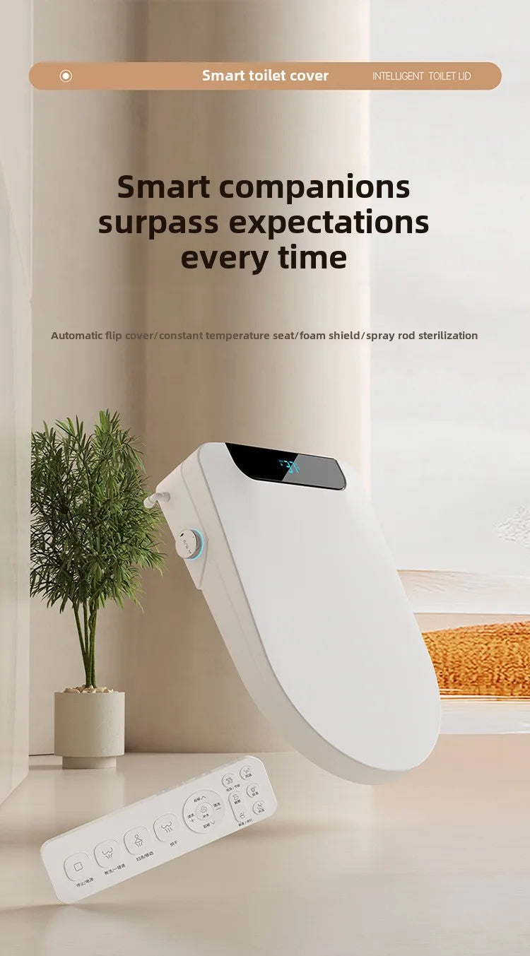 Intelligent Toilet Seat Cover with Electric Flush, Drying, Massage, Full-automatic, Instant-heating for Household Use