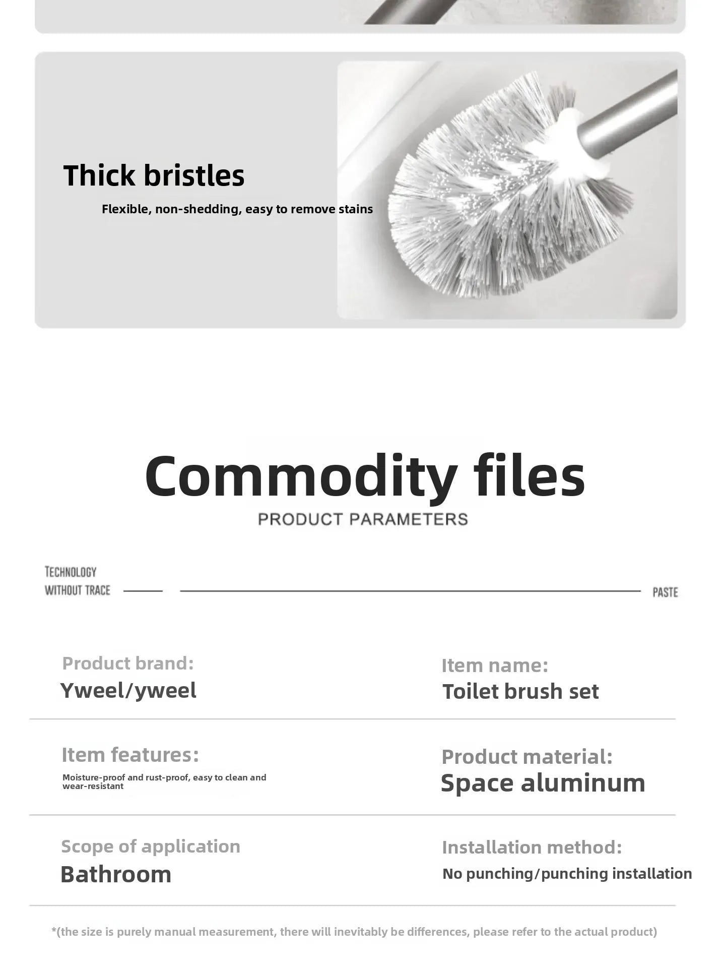 Space Aluminum Toilet Brush No Dead Angle Cleaning Wall Hanging Perforation-free Toilet Brush Escobilla Wc Toilet Cleaner Home