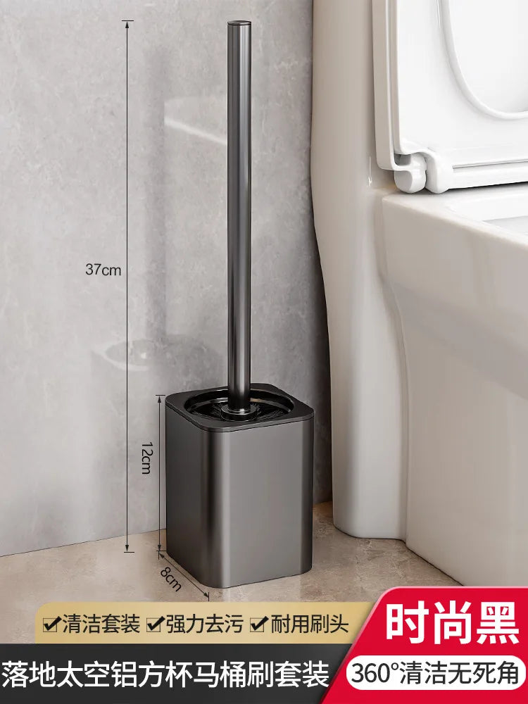 Space Aluminum Toilet Brush No Dead Angle Cleaning Wall Hanging Perforation-free Toilet Brush Escobilla Wc Toilet Cleaner Home