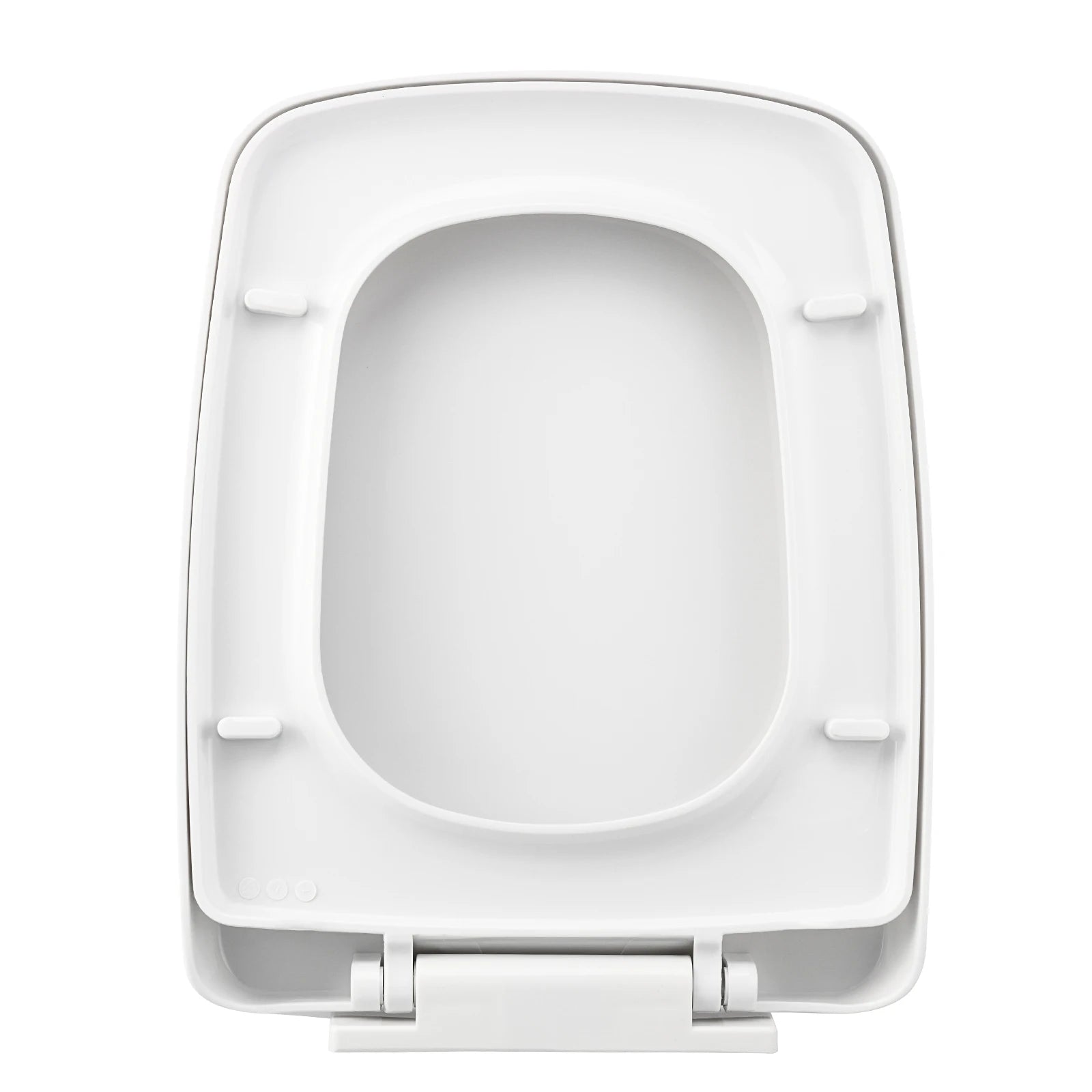 Square Toilet Seat Soft Close White, Soft Close Toilet Seat-Top Fixing, Quick Realease Toilet Seat for Easy Cleaning
