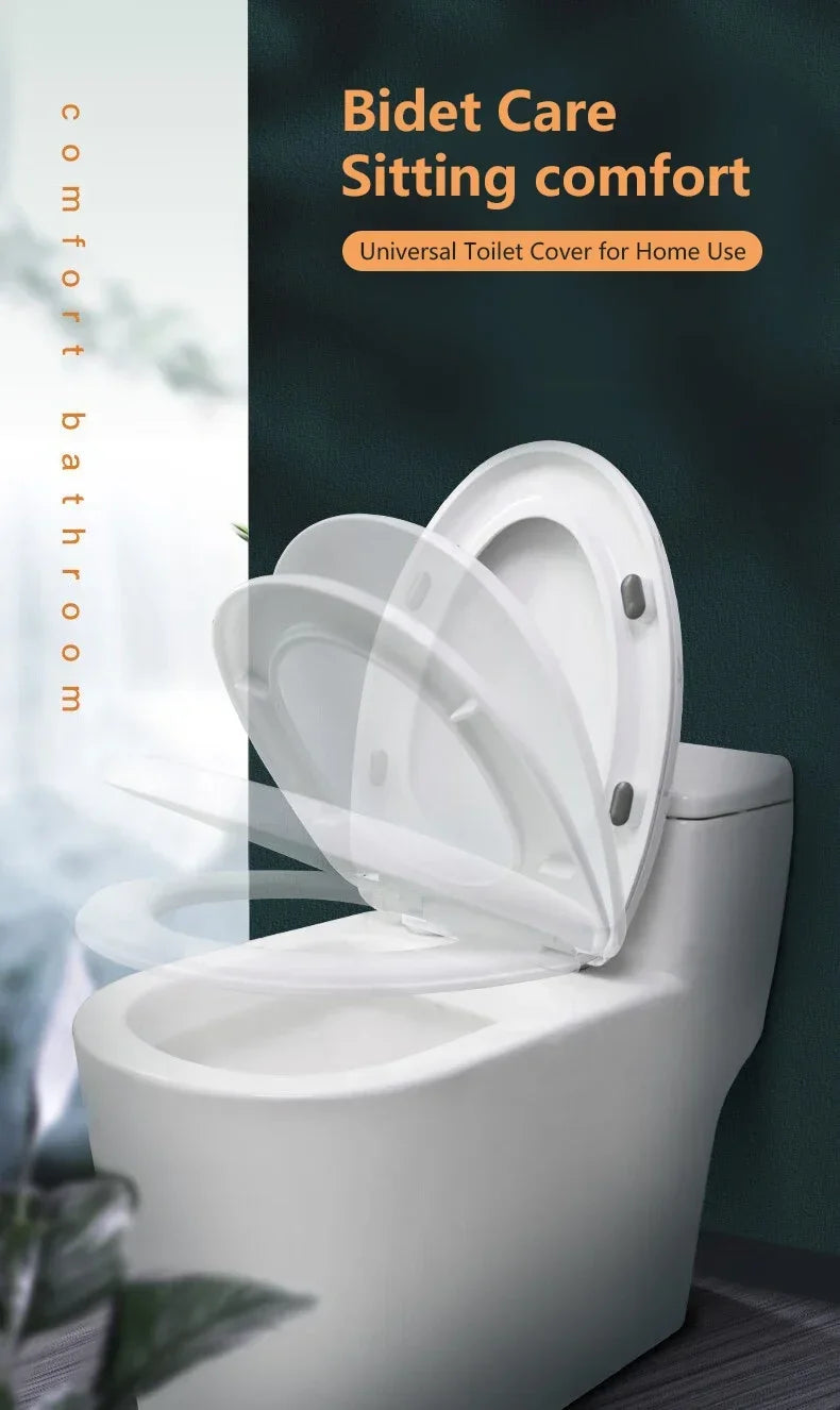 Household Toilet Seats Cover Toilet Accessories Seats Quiet-Close Toilet Lid Toilet Seats Countoured Seats Toilet Hardware