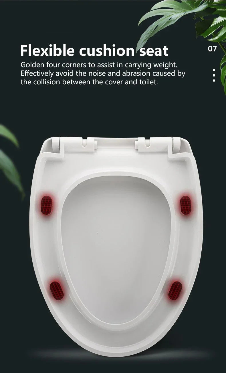 Household Toilet Seats Cover Toilet Accessories Seats Quiet-Close Toilet Lid Toilet Seats Countoured Seats Toilet Hardware