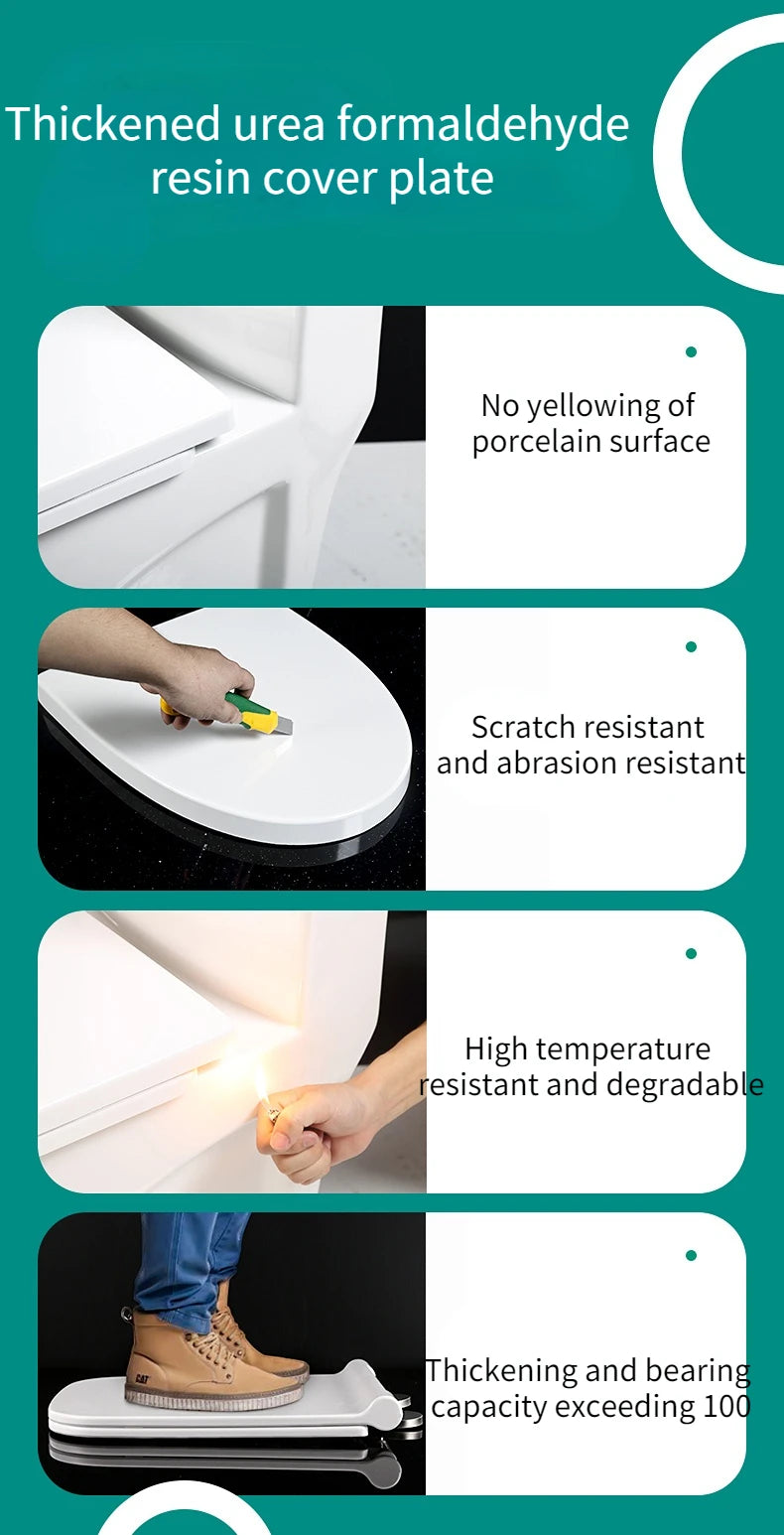 Resin Toilet Seat Cover Universal Old Thickened U-shaped Slow-Close    Smart