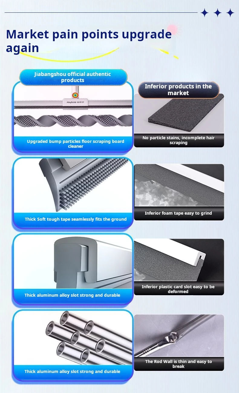 Silicone Scraper 50cm Wiper Floor Mop 360 Complete Household Magic Cleaning Broom Living Room Bathroom Cleaner Brooms Tool