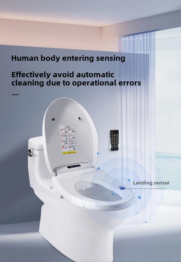 Self-Cleaning Smart Toilet Seat Cover with Remote Control and Water Pressure Limitation-Free