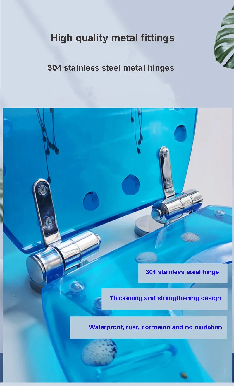 Beautiful Resin Toilet Seat Cover Stainless Steel Slow Down Toilet Cover Mute Thickened U/V/O Universal tapa de baño wc