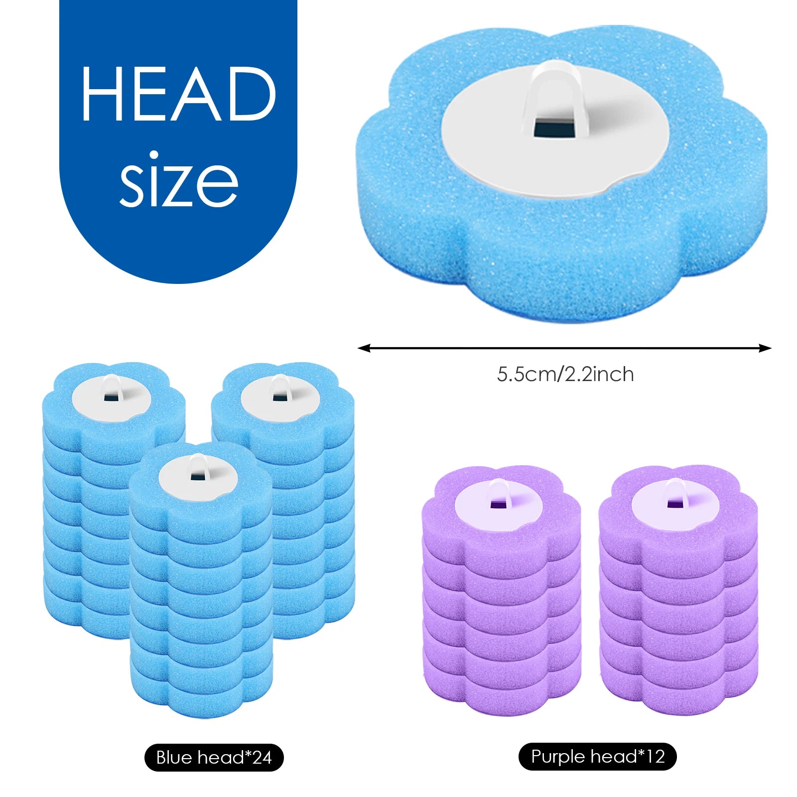 Toilet Wand Kit Wall Mounted Toilet Brush Set with 24 Replacement Brush Heads 360° Bathroom Effective Cleaning Tool for Home