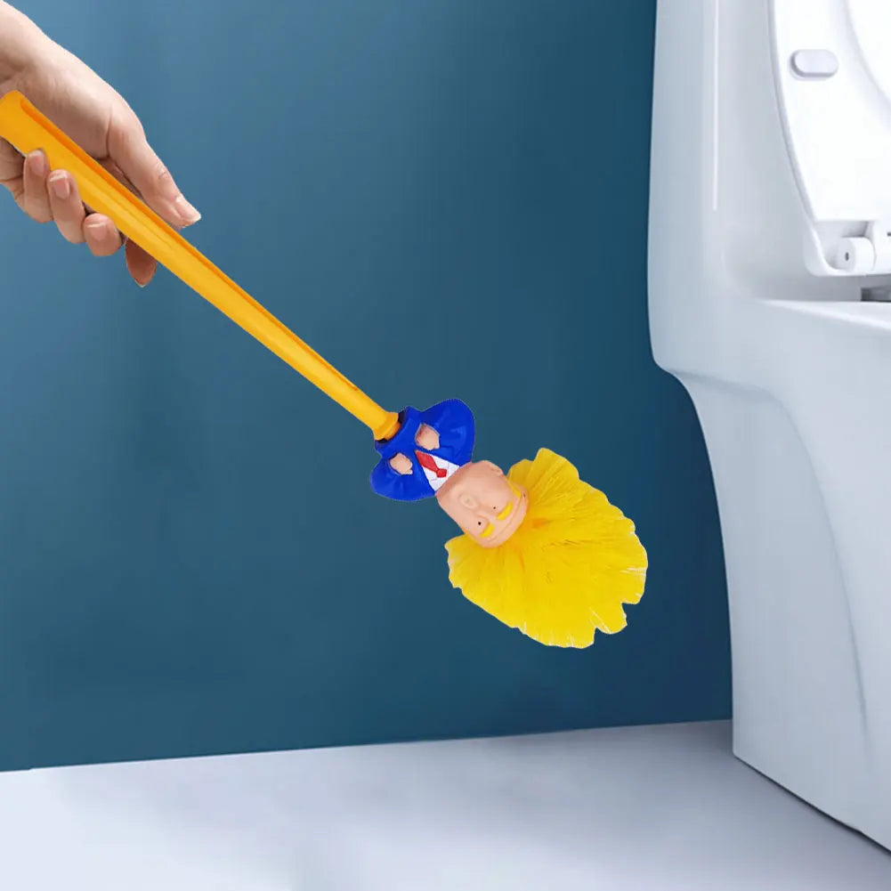 Funny Toilet Cleaning Brush Novelty Donald Bathroom Toilet Brush with Holder Toilet Bowl Brush Gift Household Accessories