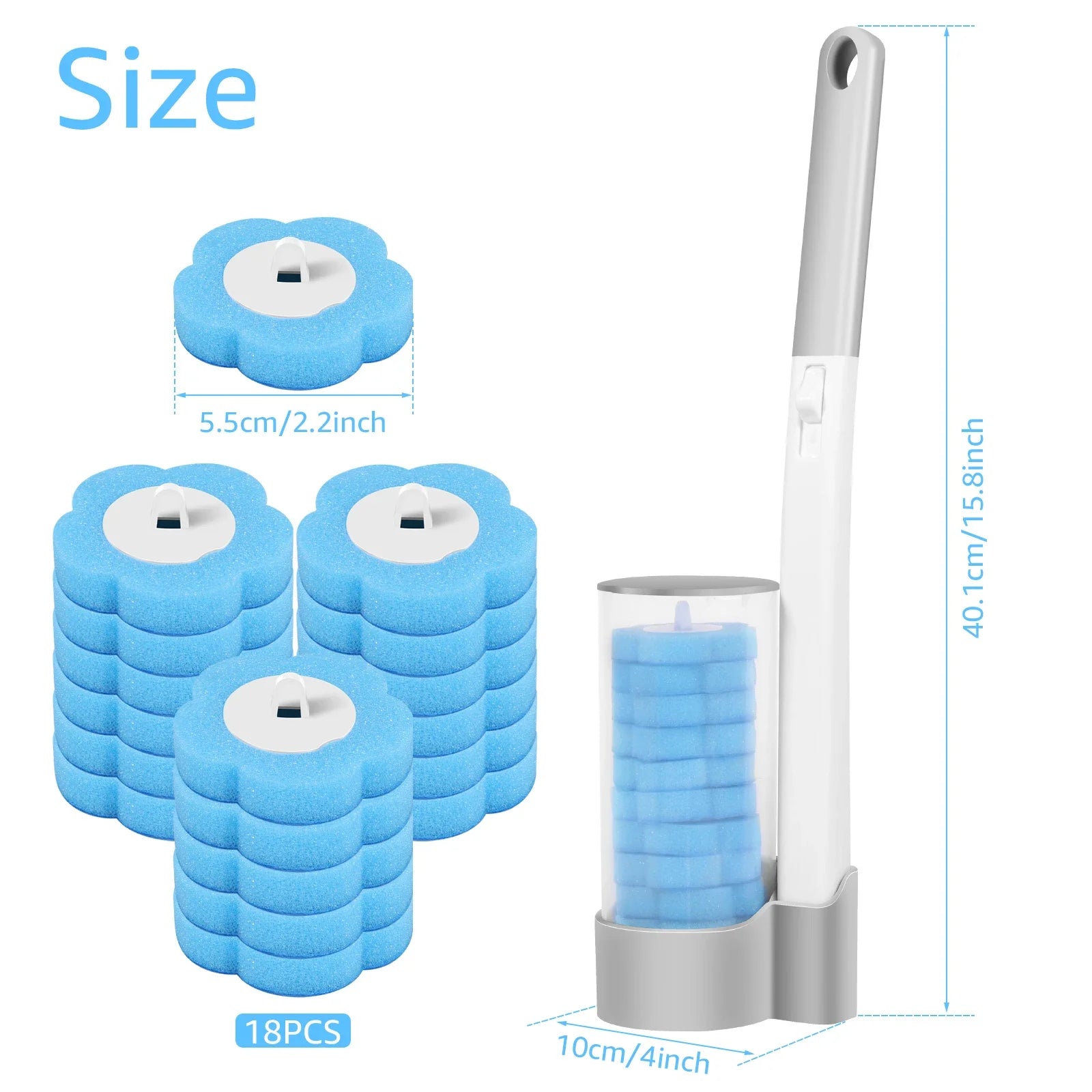 Disposable Toilet Brush Kit Wall-Mounted Bathroom Long Handle Cleaning Tool with Toilet Brush Refill  Accessories Cleaning