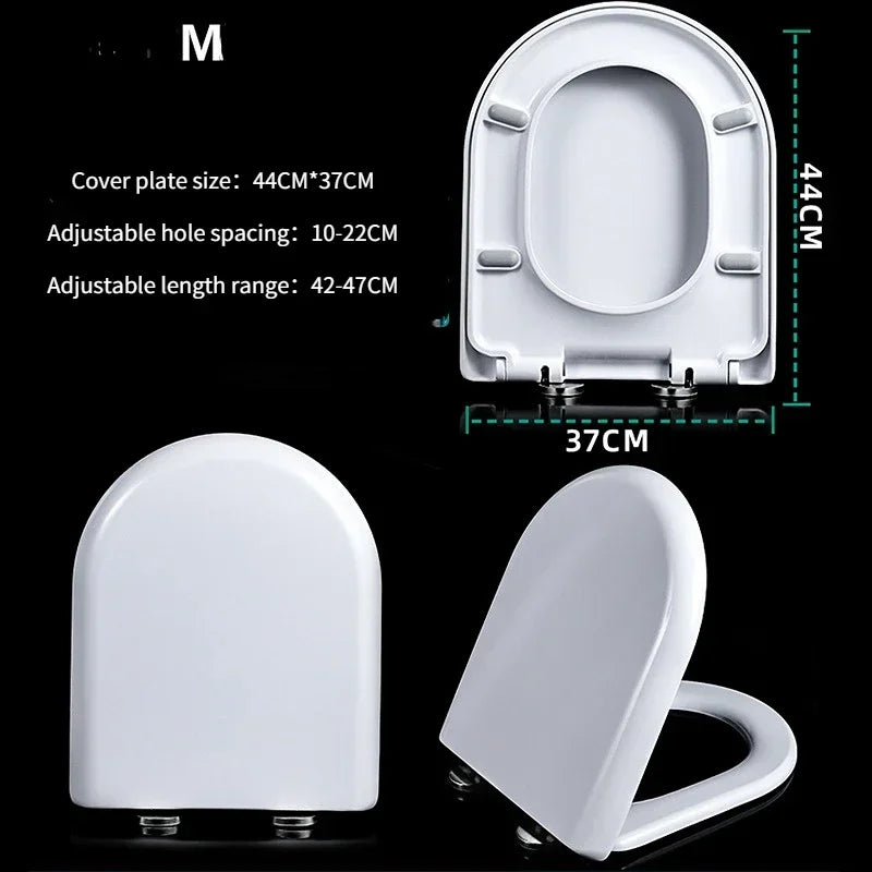 Resin Toilet Seat Cover Universal Old Thickened U-shaped Slow-Close    Smart