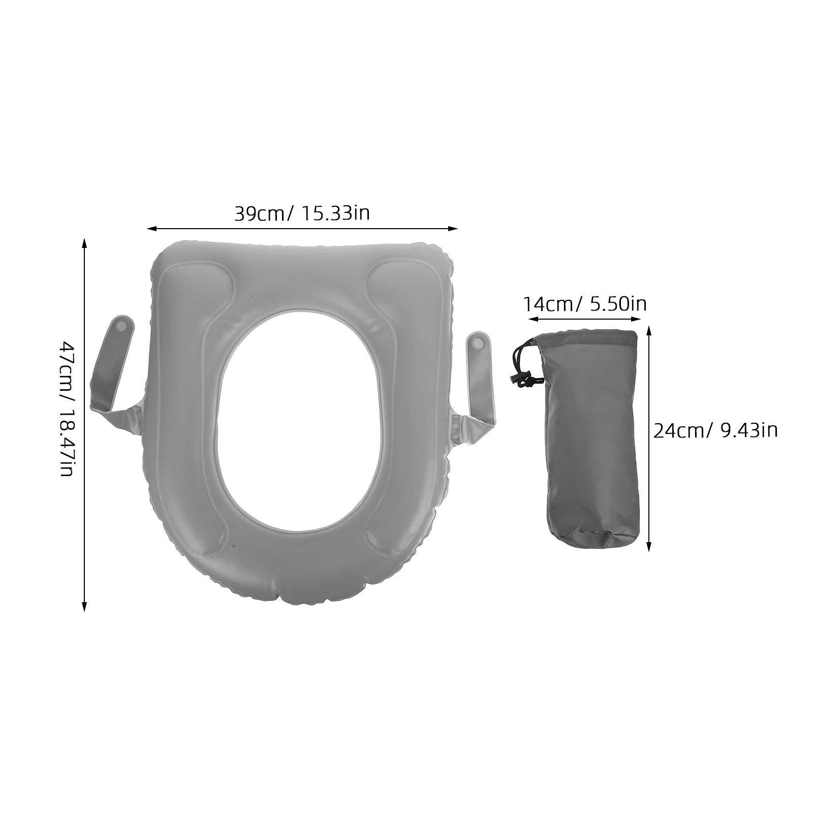 Reusable Raised Inflatable Toilet Seat Cushion Portable Soft Toilet Seat Cushion Cover Pad With Storage Bag For Most Toilets