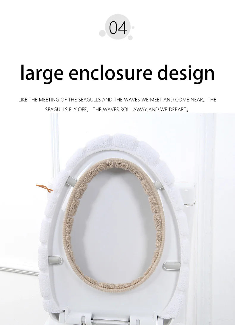1PC Warm Comfy Toilet Seat Cover Bathroom Toilet Seat Closestool Washable Soft Warmer Mat Cover Pad Cushion Tapa WC Mat F1128