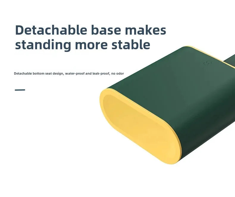 Toilet Brush Water Leak Proof With base Silicone Wc Flat Head Flexible Soft Bristles Brush with Quick Drying Holder Set