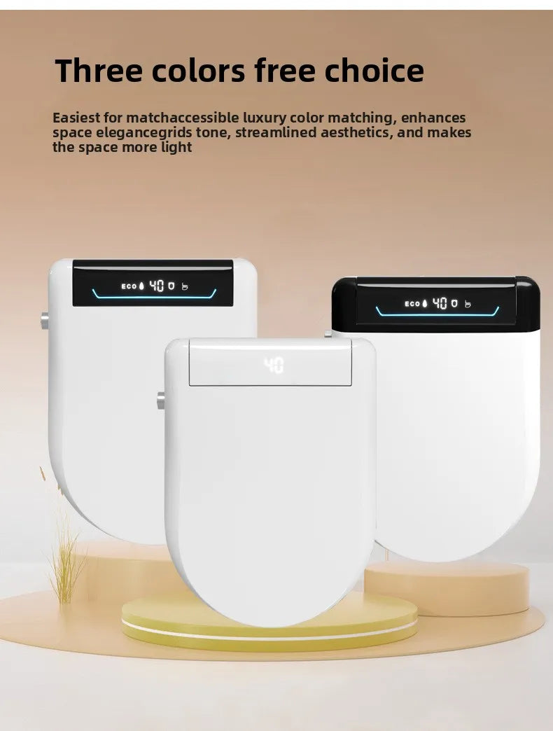 Smart Toilet Seat Cover with Aroma Automatic Flip Voice Control Remote Bidet Wash Dryer
