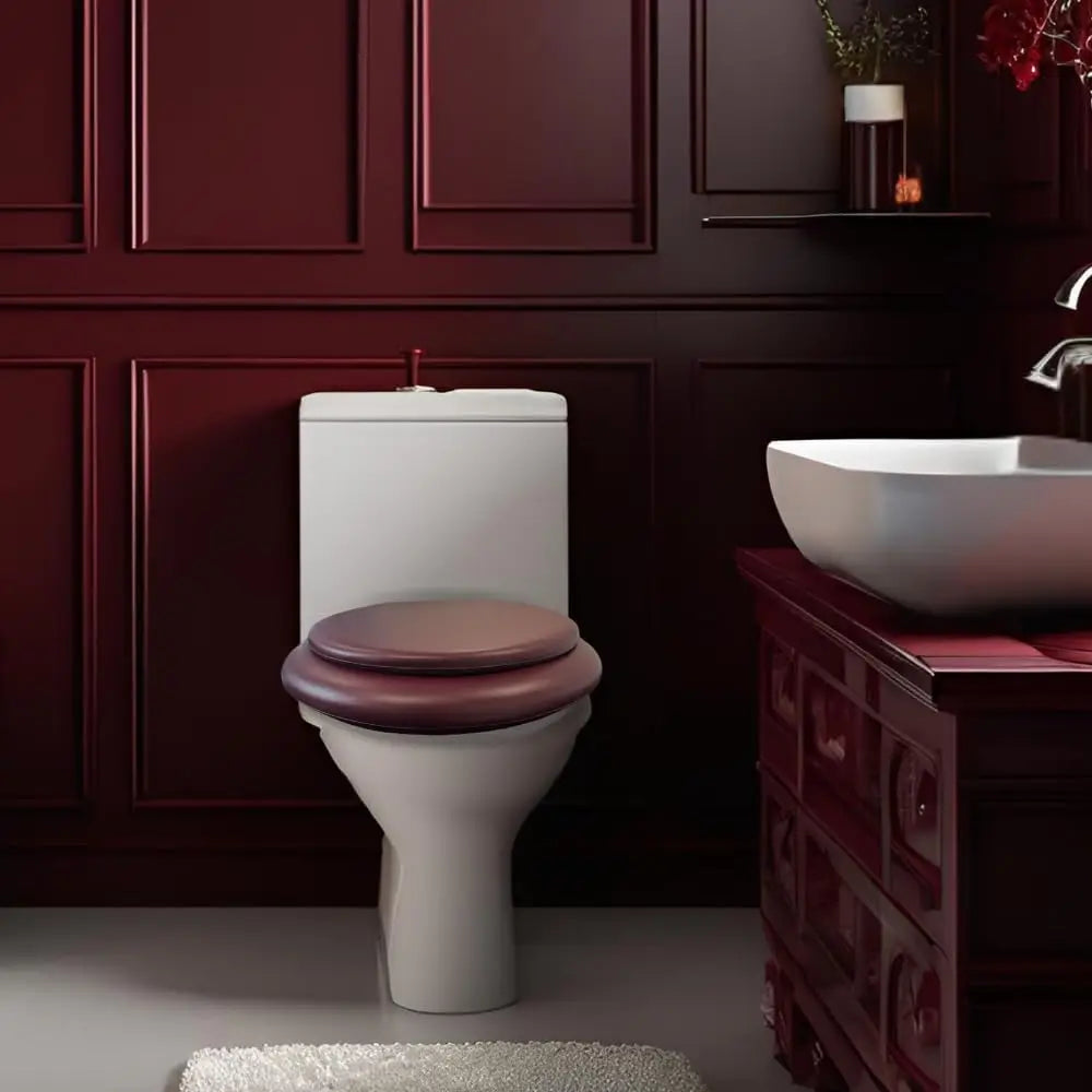 Soft Padded Toilet Seat – Extra Soft Foam Comfort, Adjustable Hinges – Ideal for Elderly, Post-Surgery, Sensitive Skin – Burgund