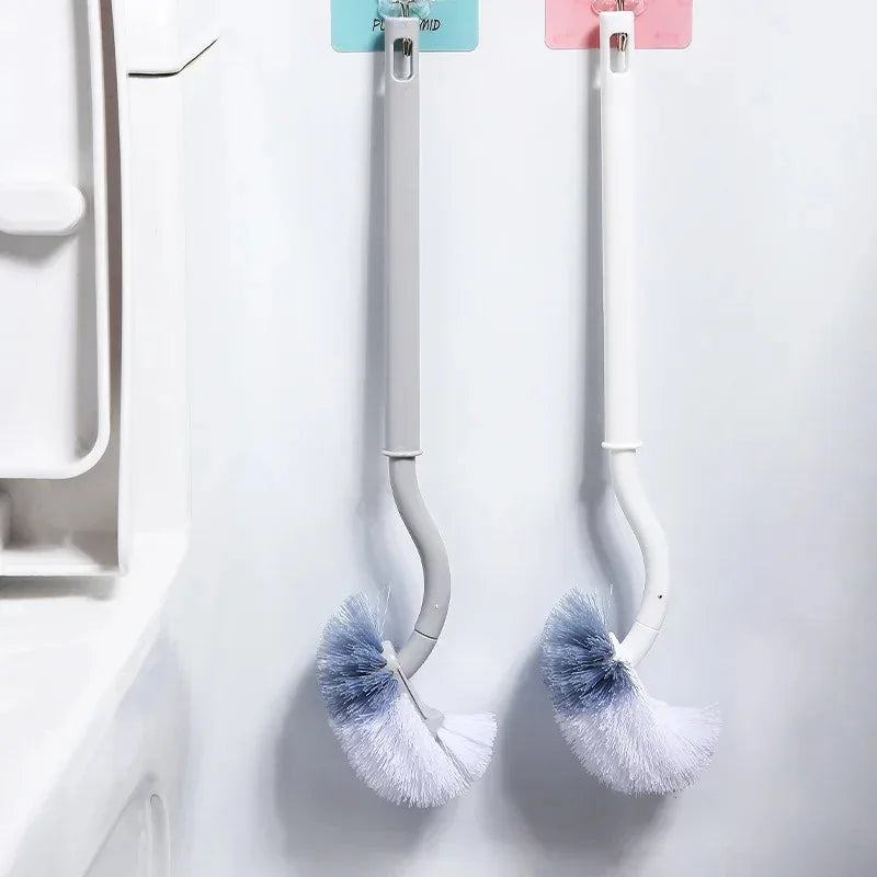 Bathroom Wall-mounted S-type Toilet Curve Brush Bent Head Corner Gap Brush Soft Hair Household Items Cleaning  Tools Accessories