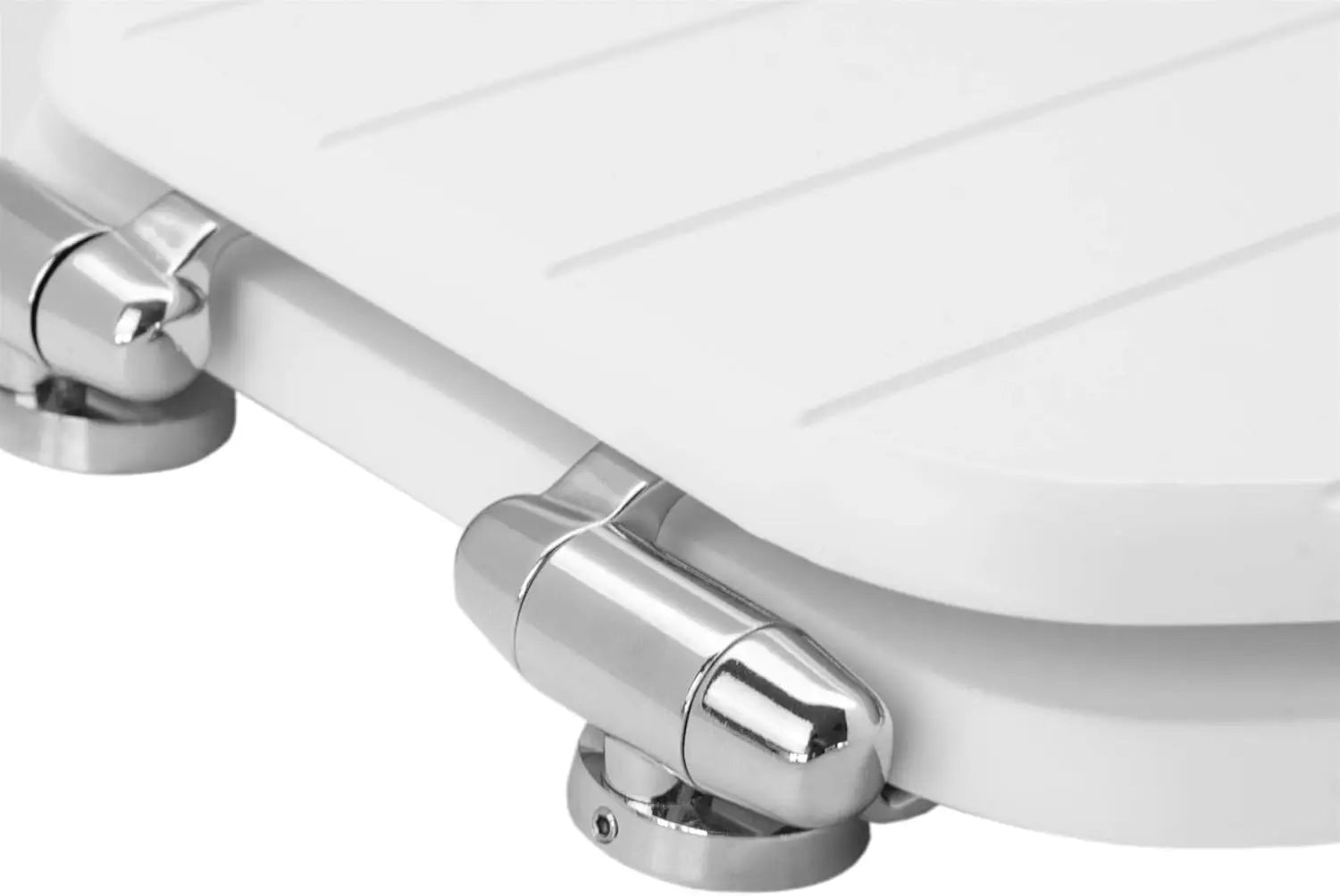 Housewares Soft Close Toilet Seats - White - Pack of 2 - Oval-Shaped Wooden Toilet Seat Antibacterial Loo Lid with Universal Chr