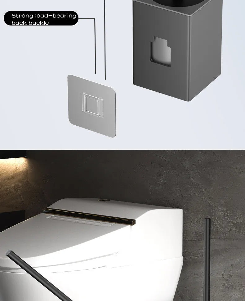 Toilet brush toilet holder bathroom accessories Creative Wall Mounted Aluminum Alloy Lavatory Brush Toilet Brush Holder Set