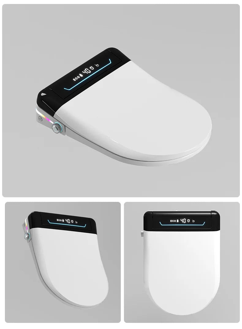 Smart Toilet Seat Cover with Aroma Automatic Flip Voice Control Remote Bidet Wash Dryer