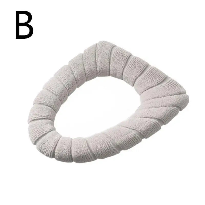 Winter Warm Toilet Seat Cover Closestool Mat 1Pcs Washable Bathroom Accessories Knitting Pure Color Soft O-shape Pad Toilet Seat