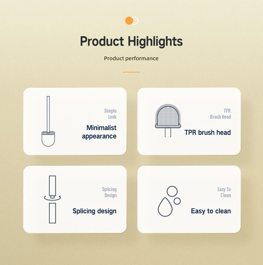 Toilet Brush Silicone Toilet Cleaning Brush Wall Mounted Toilet Cleaner Brooms Set Modern WC Kit Beauty Bathroom Accessories