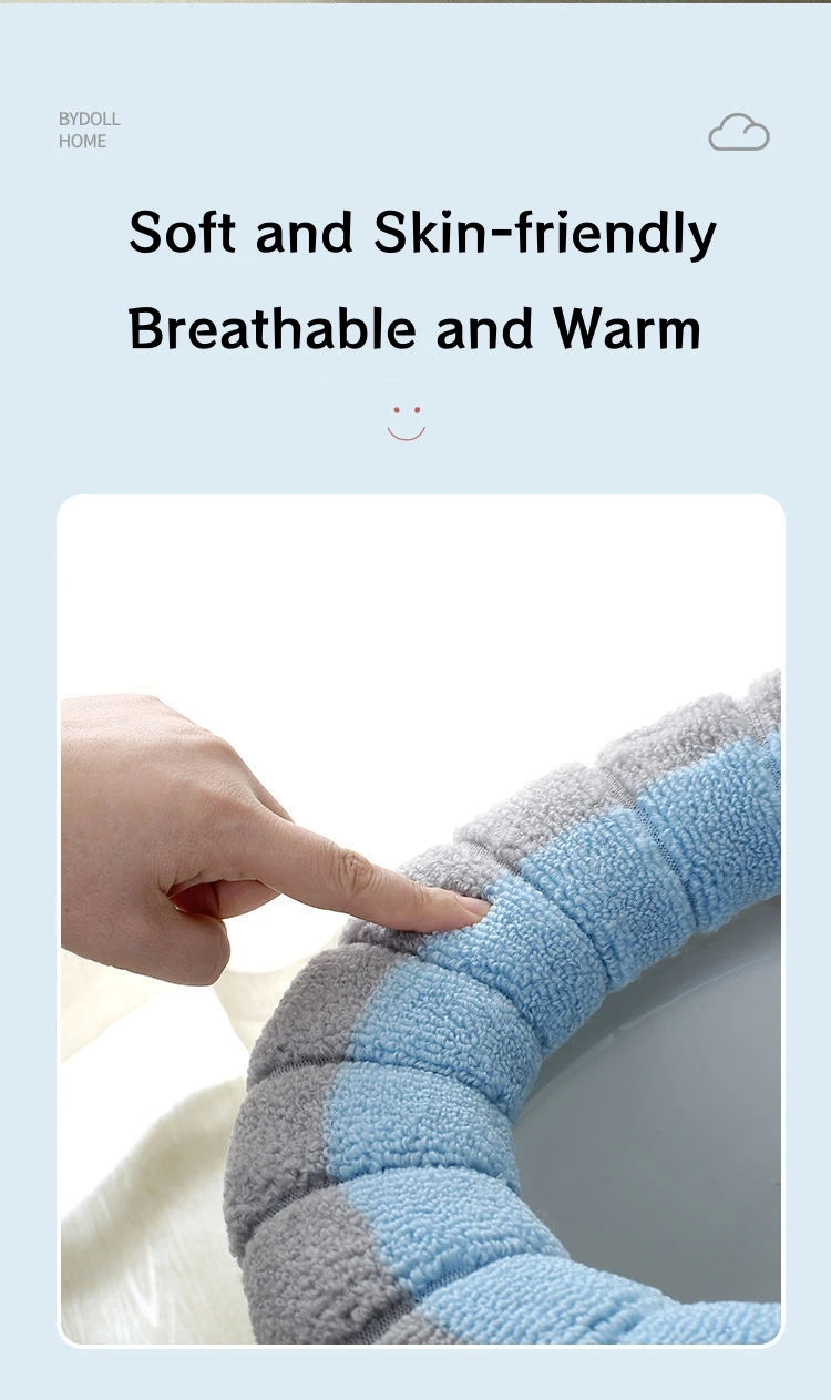 4/1 Pieces Toilet Seat Pad Toilet Seat Covers with Handle Soft Bathroom Toilet Lid Cover Cushion Thicker Stretchable Washable