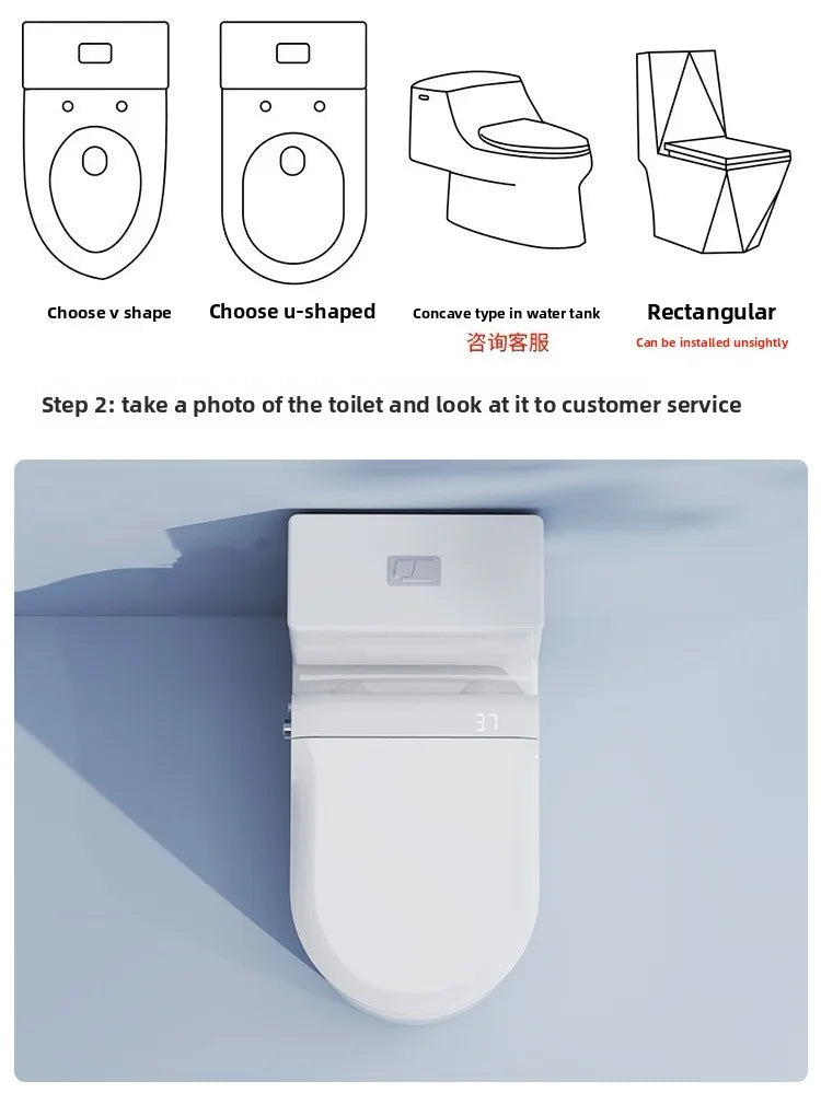 Auto Flip Smart Toilet Seat Cover with Constant Temperature Heating Multi Function Universal Bidet