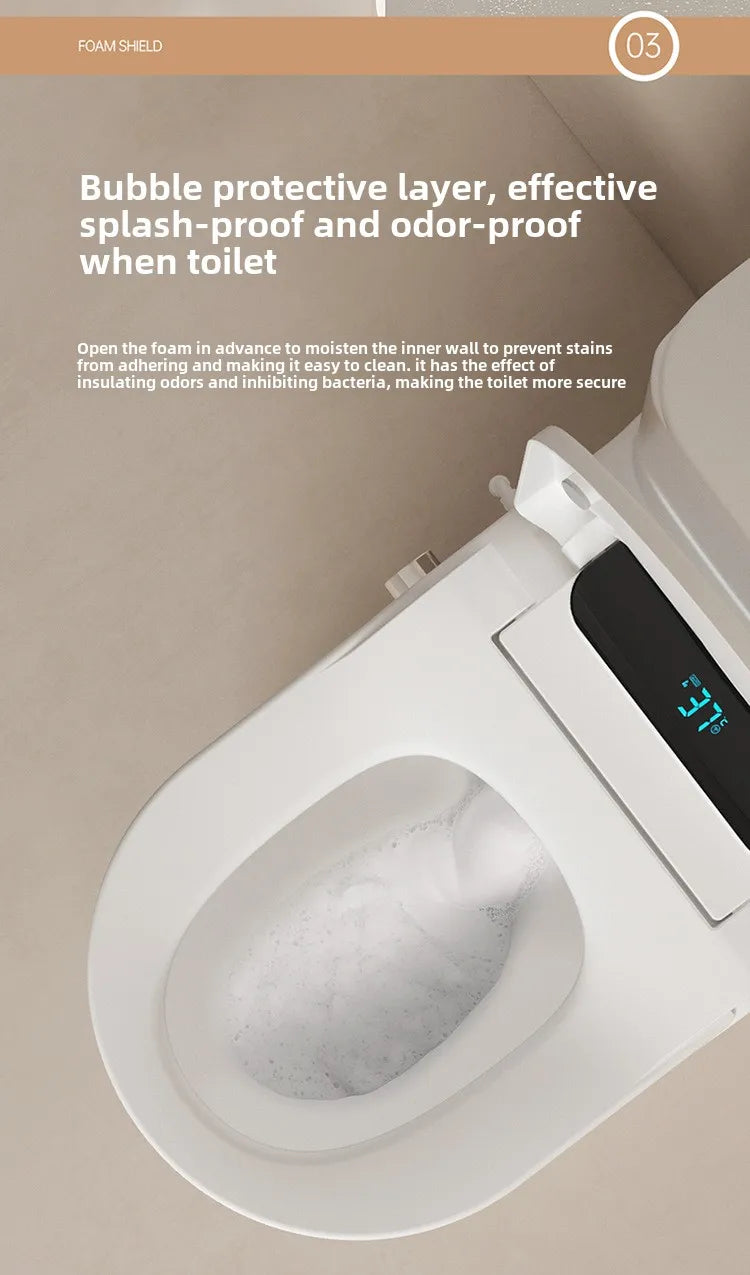 Intelligent Toilet Seat Cover with Electric Flush, Drying, Massage, Full-automatic, Instant-heating for Household Use