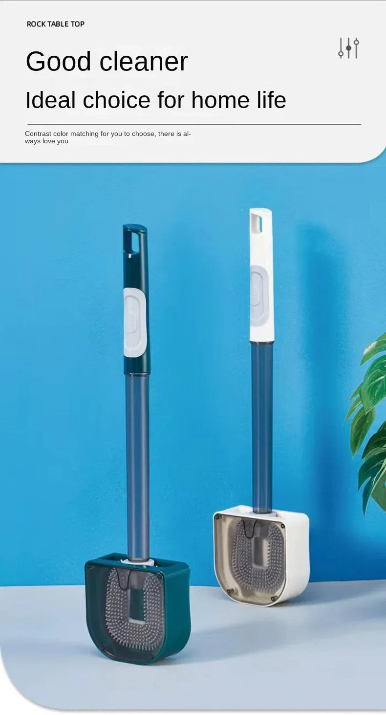 Soap Dispensing Toilet Brush with Holder TPR Silicone Long Handled Cleaning Brush Wc Toilet Brushes Bathroom Accessories