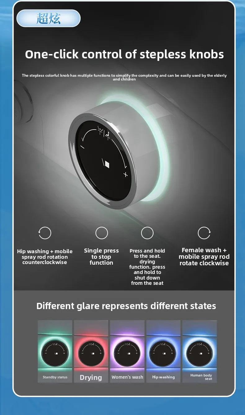 Smart Toilet Seat Cover Auto Flip Heating 110V 220V Bidet Dryer UV Shape for Home