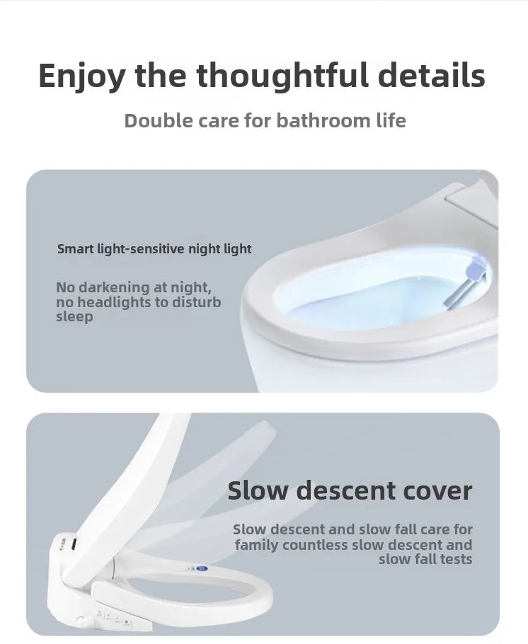 Self-Cleaning Smart Toilet Seat Cover with Remote Control and Water Pressure Limitation-Free
