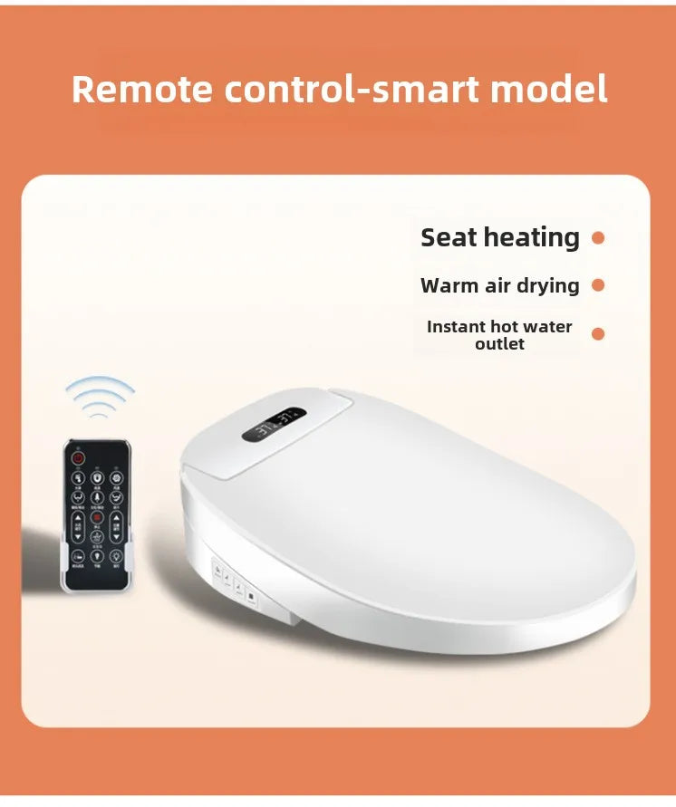 Self-Cleaning Smart Toilet Seat Cover with Remote Control and Water Pressure Limitation-Free