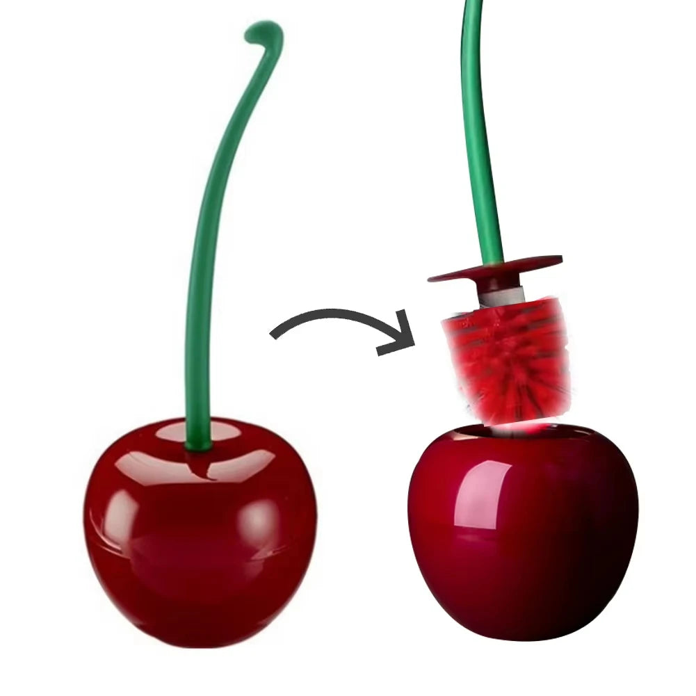 Hot Toilet Brushes, Toilet Holders, Bathroom Accessories, Creative and Cute Cherry Shaped Toilet Brush Holder Set Cleaning Tool