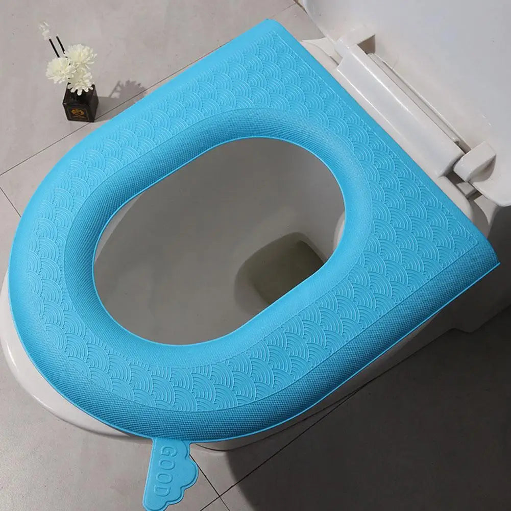 Toilet Seat Cover Soft Waterproof EVA Toilet Cushion Sticker Winter Warm Bathroom Close Stool Protector Bathroom Accessories