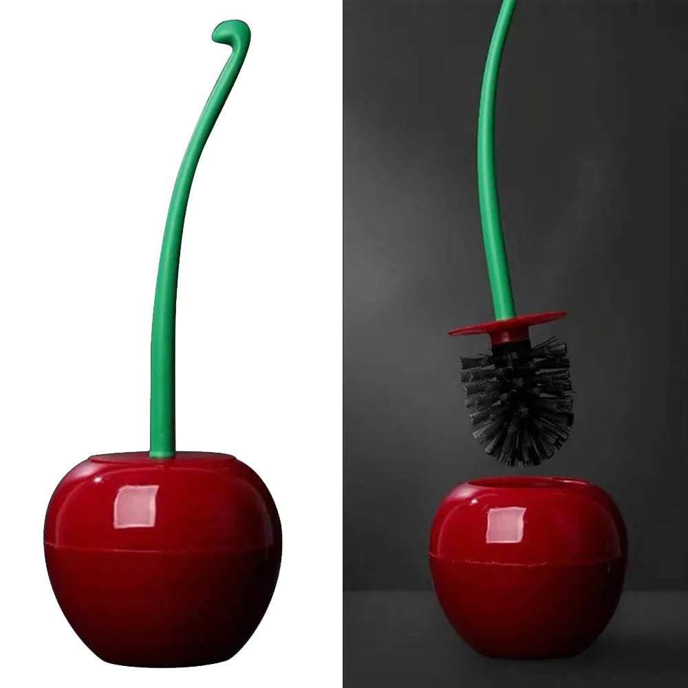 Cherry Shaped Bathroom Cleaning Brush Long Handle Toilet Cleaning Brush with Holder Stains Removal Tool Bathroom Accessories