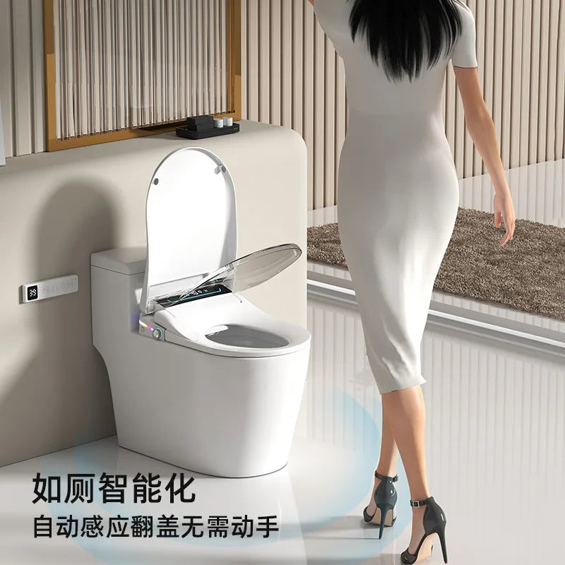 Smart Toilet Seat Cover with Aroma Automatic Flip Voice Control Remote Bidet Wash Dryer