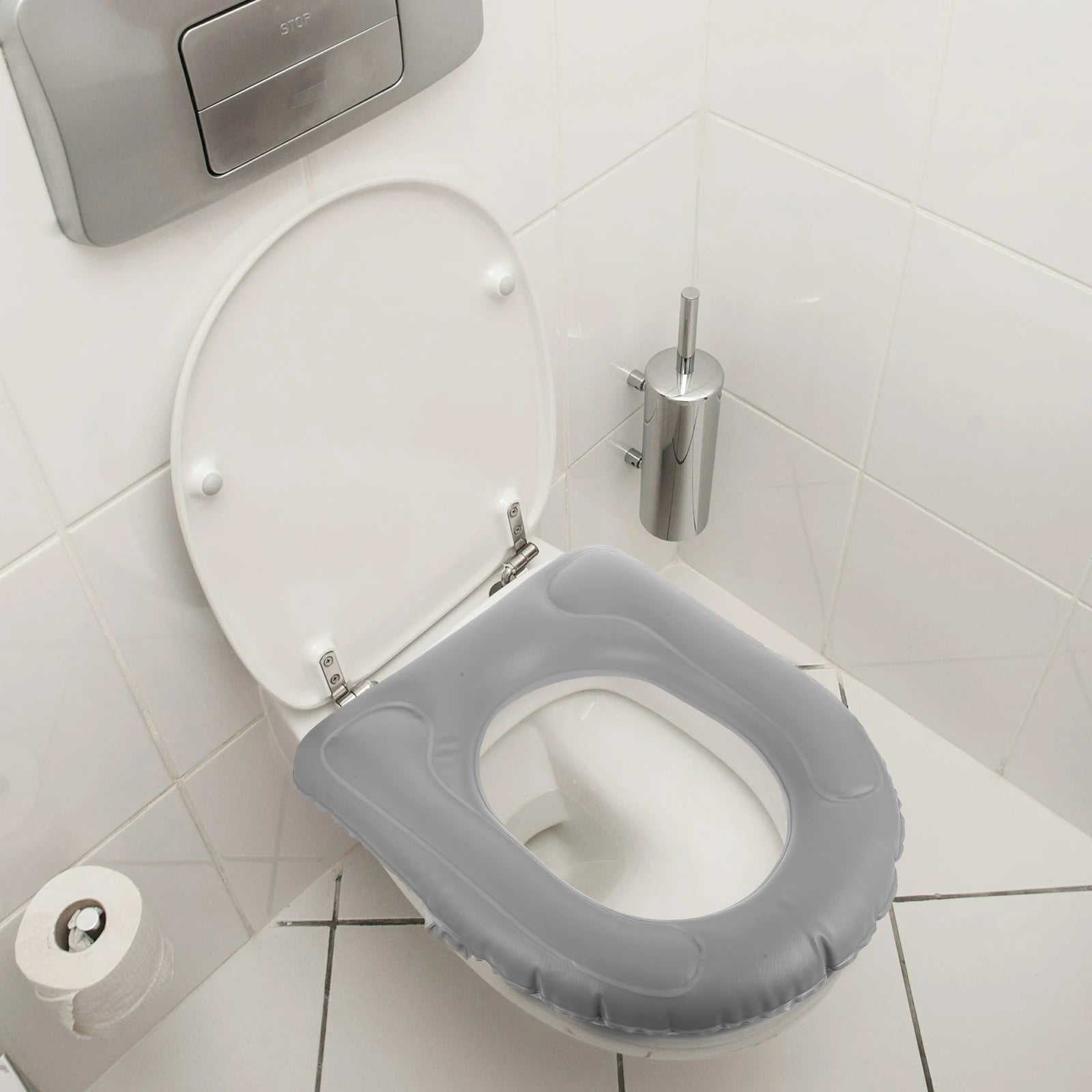 Reusable Raised Inflatable Toilet Seat Cushion Portable Soft Toilet Seat Cushion Cover Pad With Storage Bag For Most Toilets