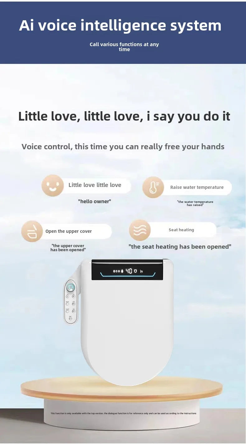 Smart Toilet Seat Cover with Instant Heating, Multi-function Wash, Foam Shield, Electric Bidet Lid for Household Bathroom